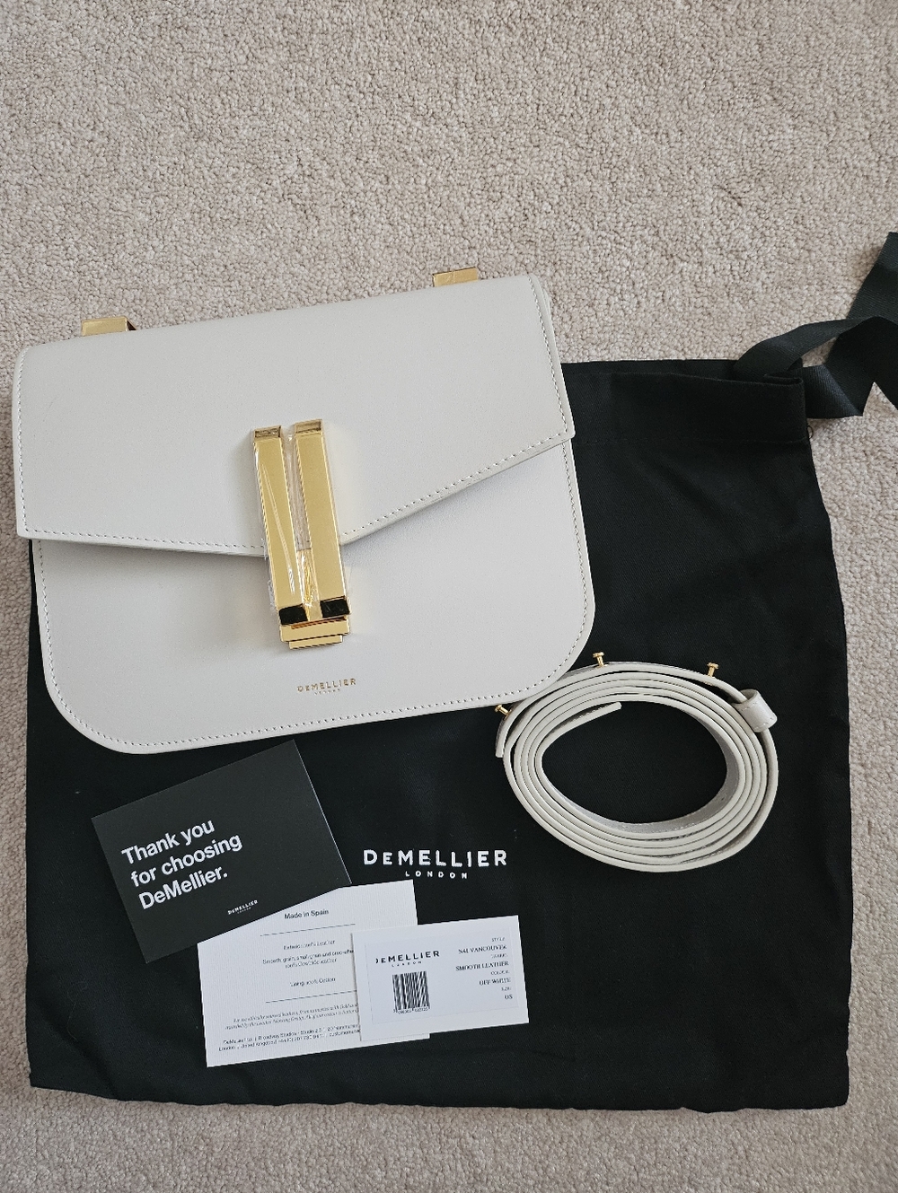 DeMellier Vancouver Crossbody Bag in White Gold